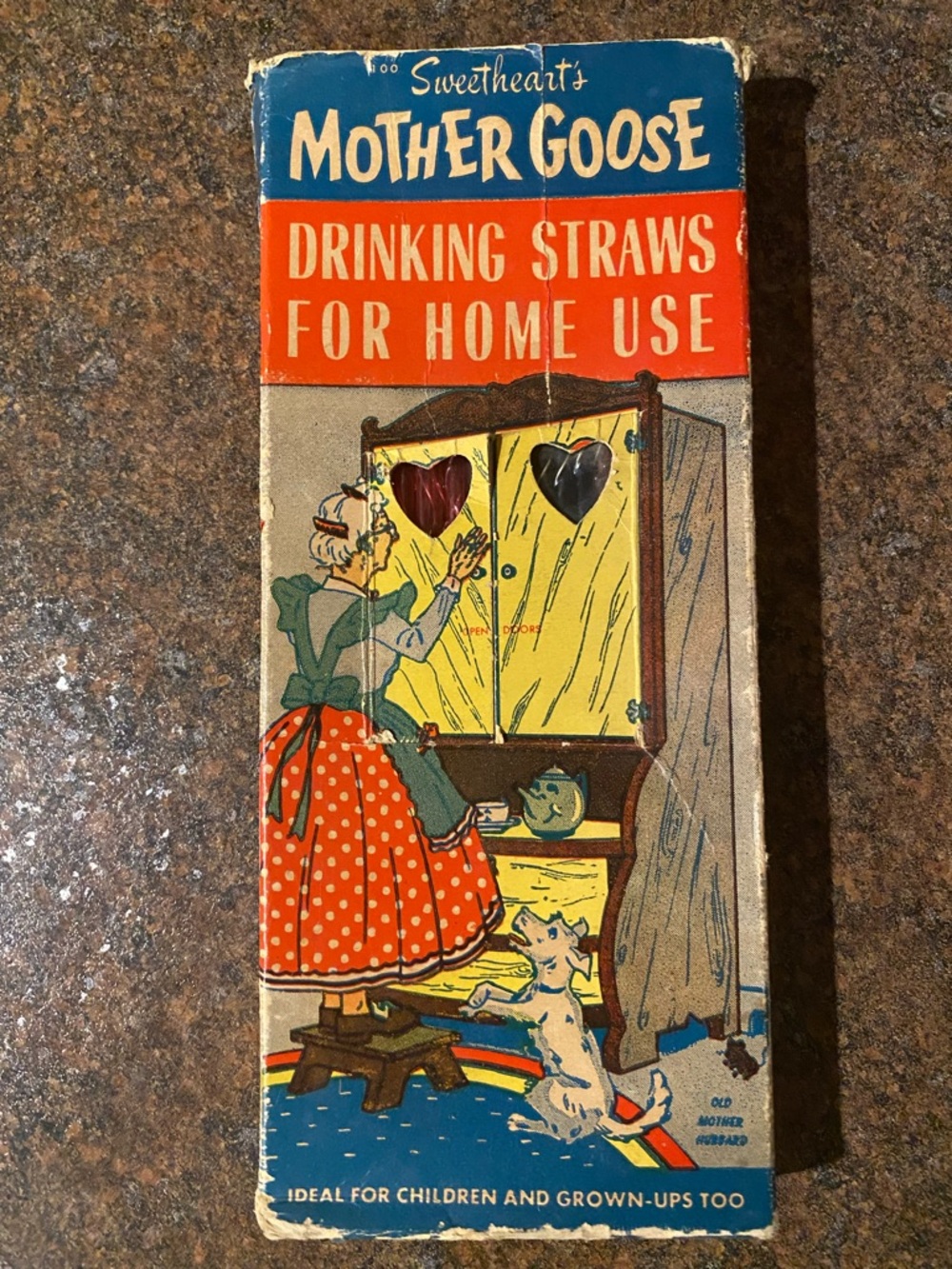 Vintage 1950s Drinking Straws - antique Sweetheart’s Mother Goose Straws